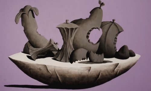 PRECARI EQUILIBRI DI UN SISTEMA IN DECADENZA - 200x290 cm - acrilico e carboncino su tela - 2014