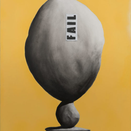 FAIL - 64x47 - acrilico spray, acrilico e carboncino su tela - 2018