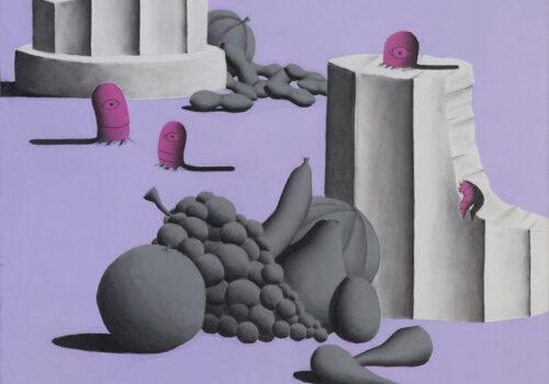 RUINS (STEAL LIFE) - 100x100 cm - acrilico spray e carboncino su tela - 2013 RUINS (STEAL LIFE) - 100x100 cm - acrilico spray e carboncino su tela - 2013