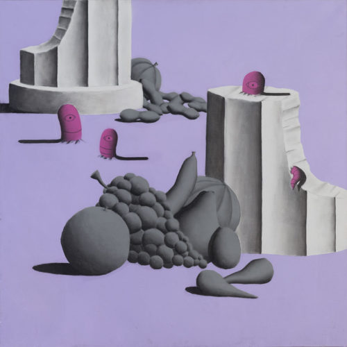 RUINS (STEAL LIFE) - 100x100 cm - acrilico spray e carboncino su tela - 2013