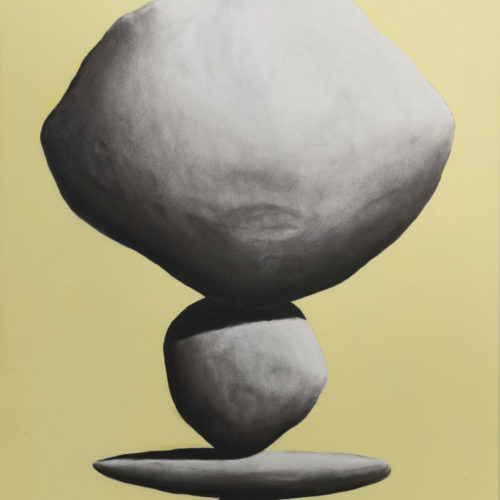 SENZA TITOLO (Stoned) - 89x64 - acrilico spray e carboncino su tela - 2018