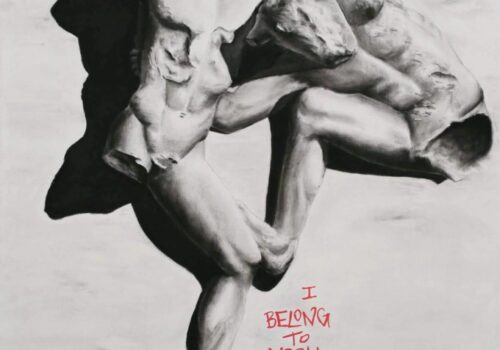 I BELONG TO YOU - 90x90 - carboncino e acrilico su tavola - 2017