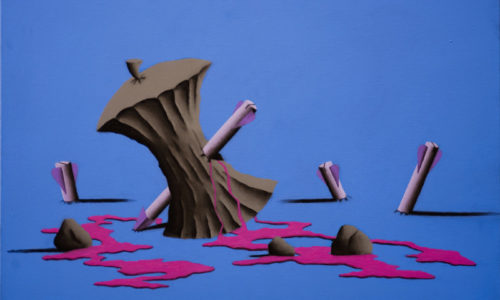 ATTACCO A NEWTON - 40x60 cm - acrilico e carboncino su tela - 2014
