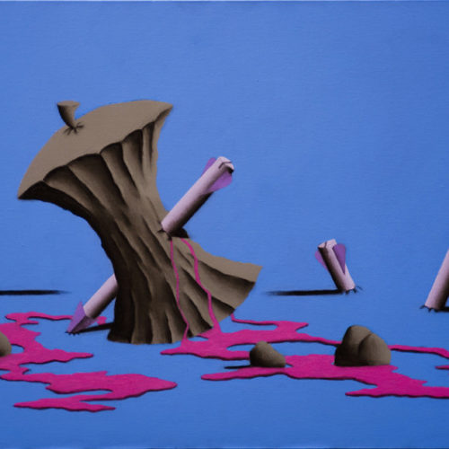 ATTACCO A NEWTON - 40x60 cm - acrilico e carboncino su tela - 2014