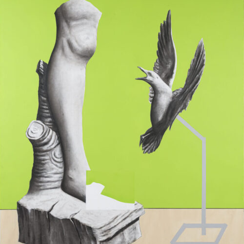 4 senza titolo (conversations) - 130x160 cm - acrilico spray, carboncino e arilico su tela 4350 euro