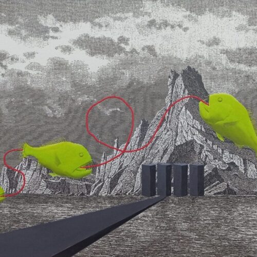 6 Roller coaster 40x 30, acrilico su stampa flatbad
