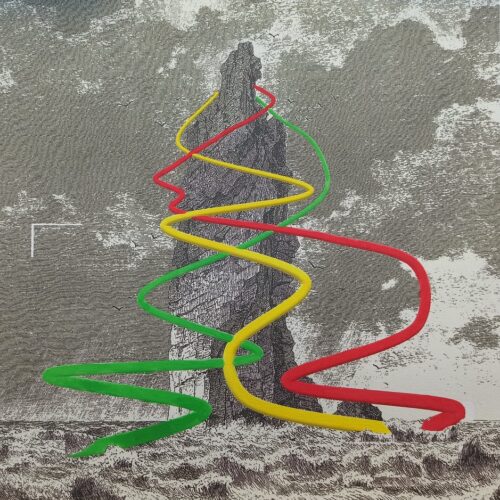 7 water fall, 30x30, acrilico su stampa flatbad