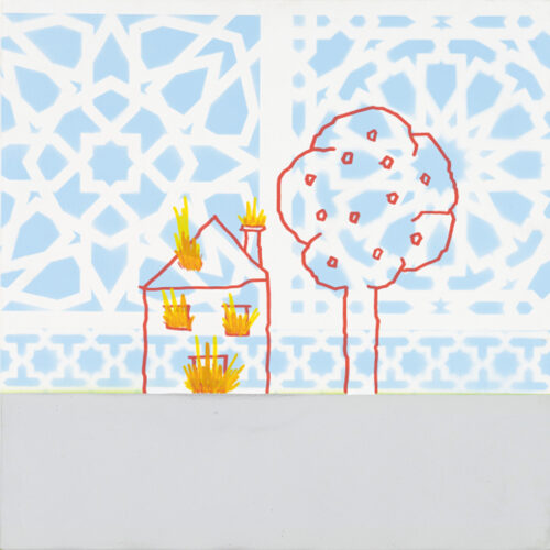 6)HOME SWEET HOME_50x50 cm_Spray e acrilico su tela